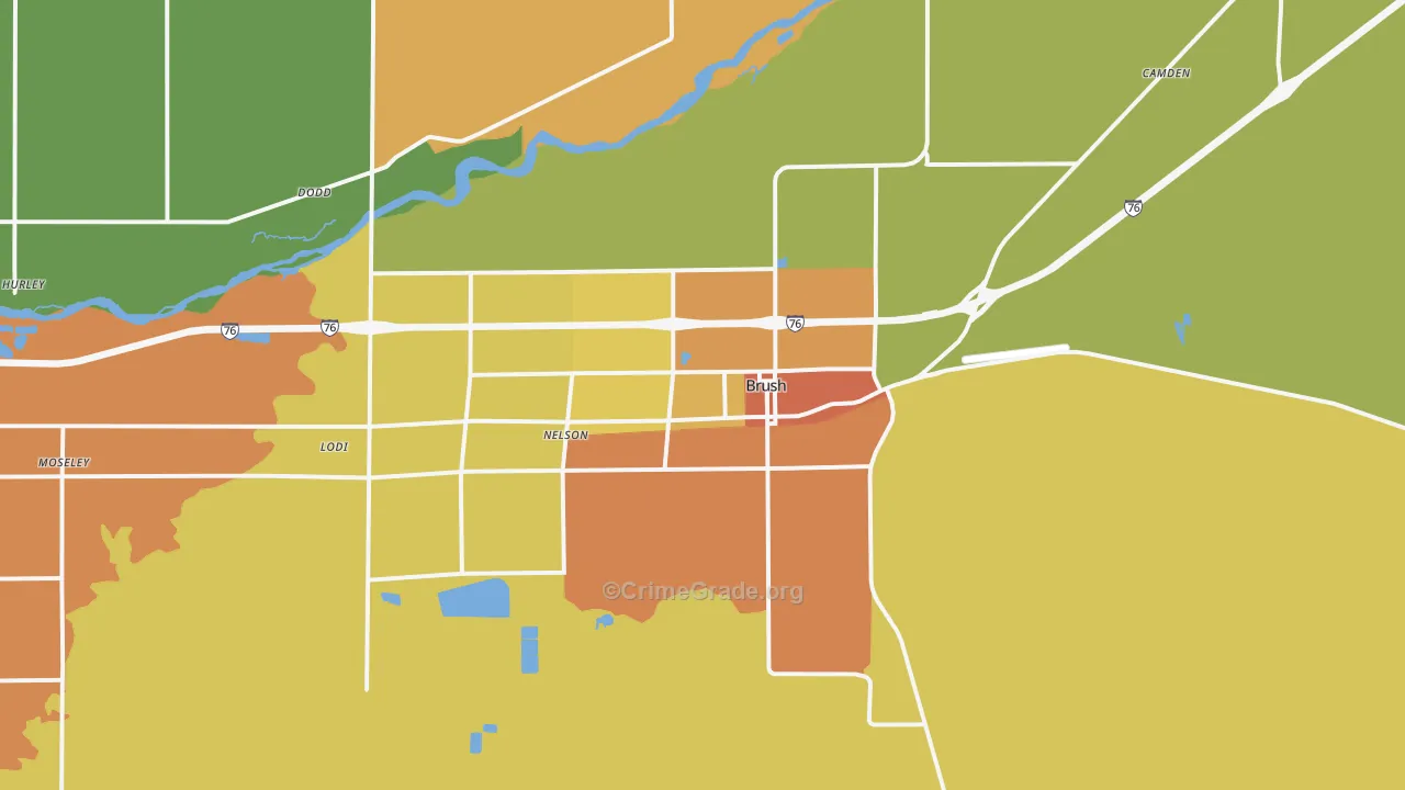 Brush, CO Map of Vandalism Rates