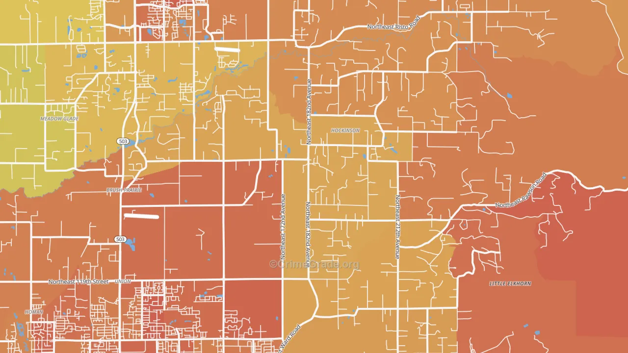 Brush Prairie, WA Map of Vandalism Rates
