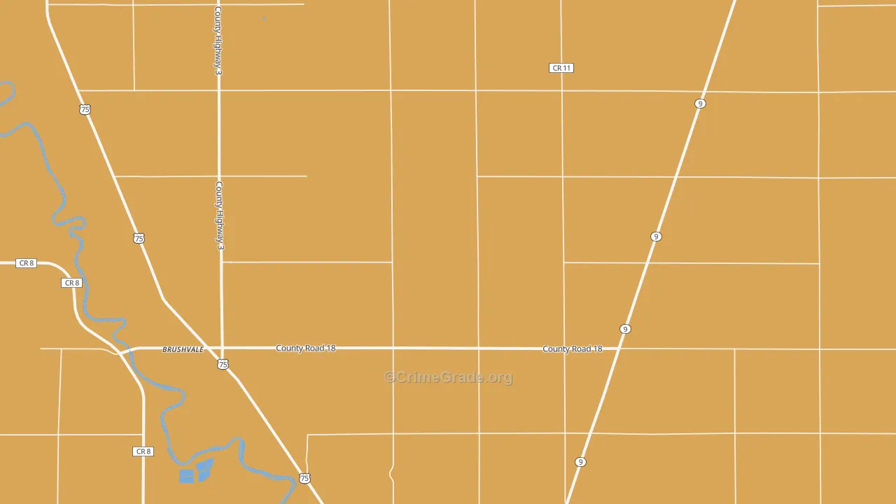 Brushvale, MN Map of Vandalism Rates