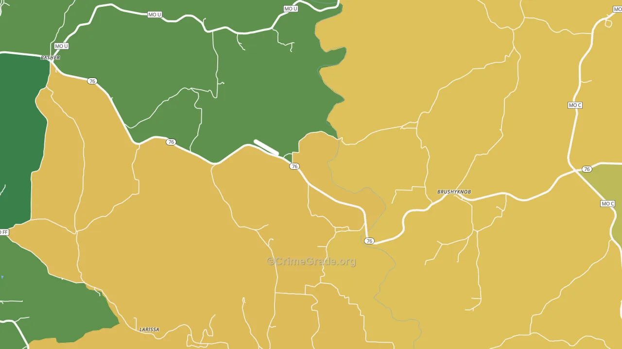 Brushyknob, MO Map of Vandalism Rates