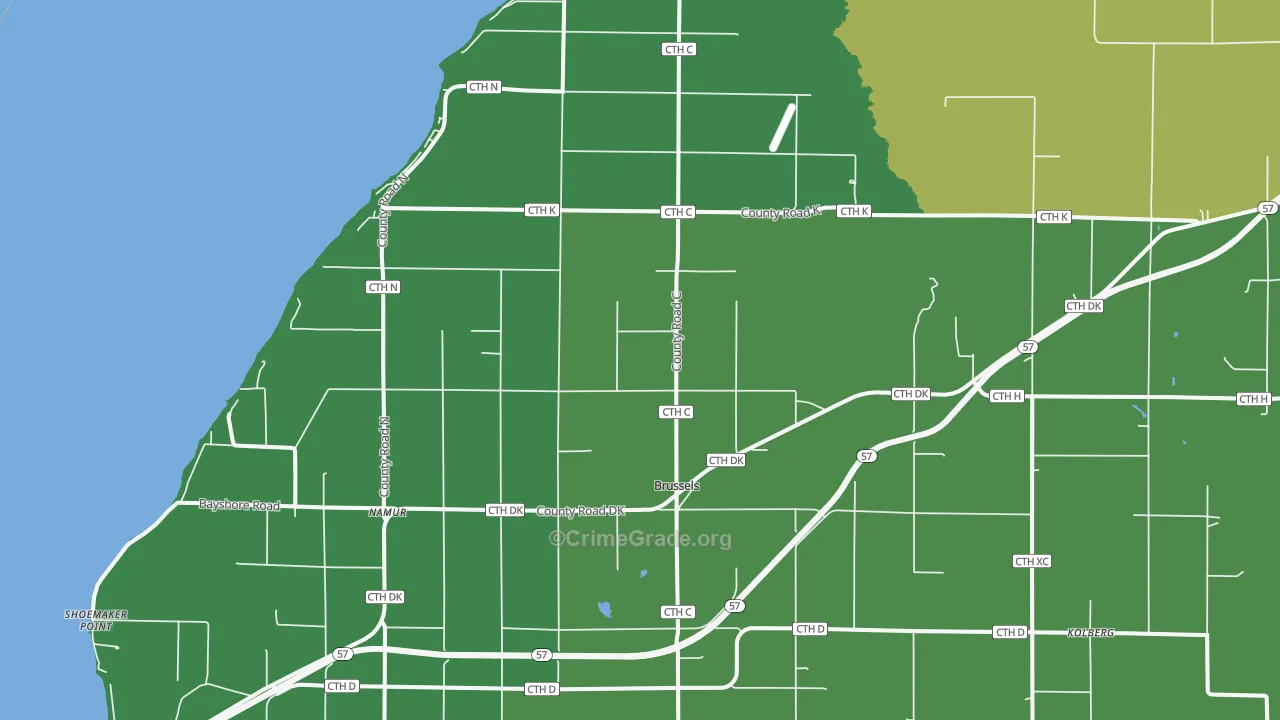 Brussels, WI Map of Vandalism Rates