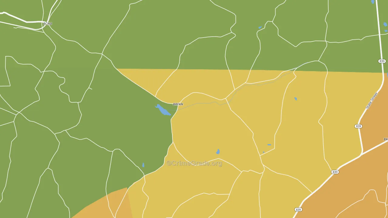 Bryan, PA Map of Vandalism Rates