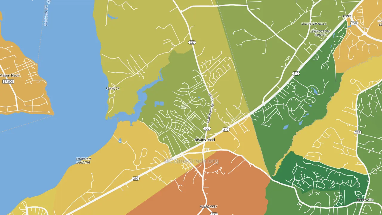 Bryans Road, MD Map of Vandalism Rates