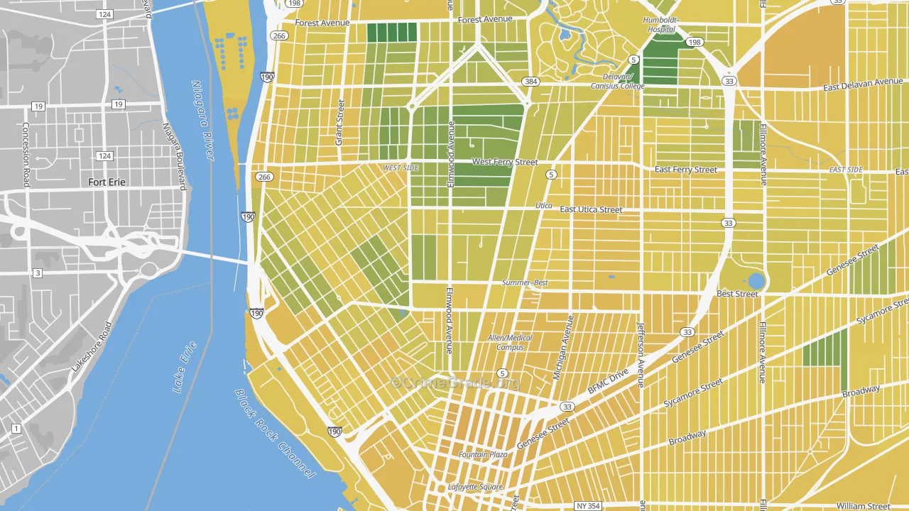 Bryant, Buffalo, NY Map of Vandalism Rates