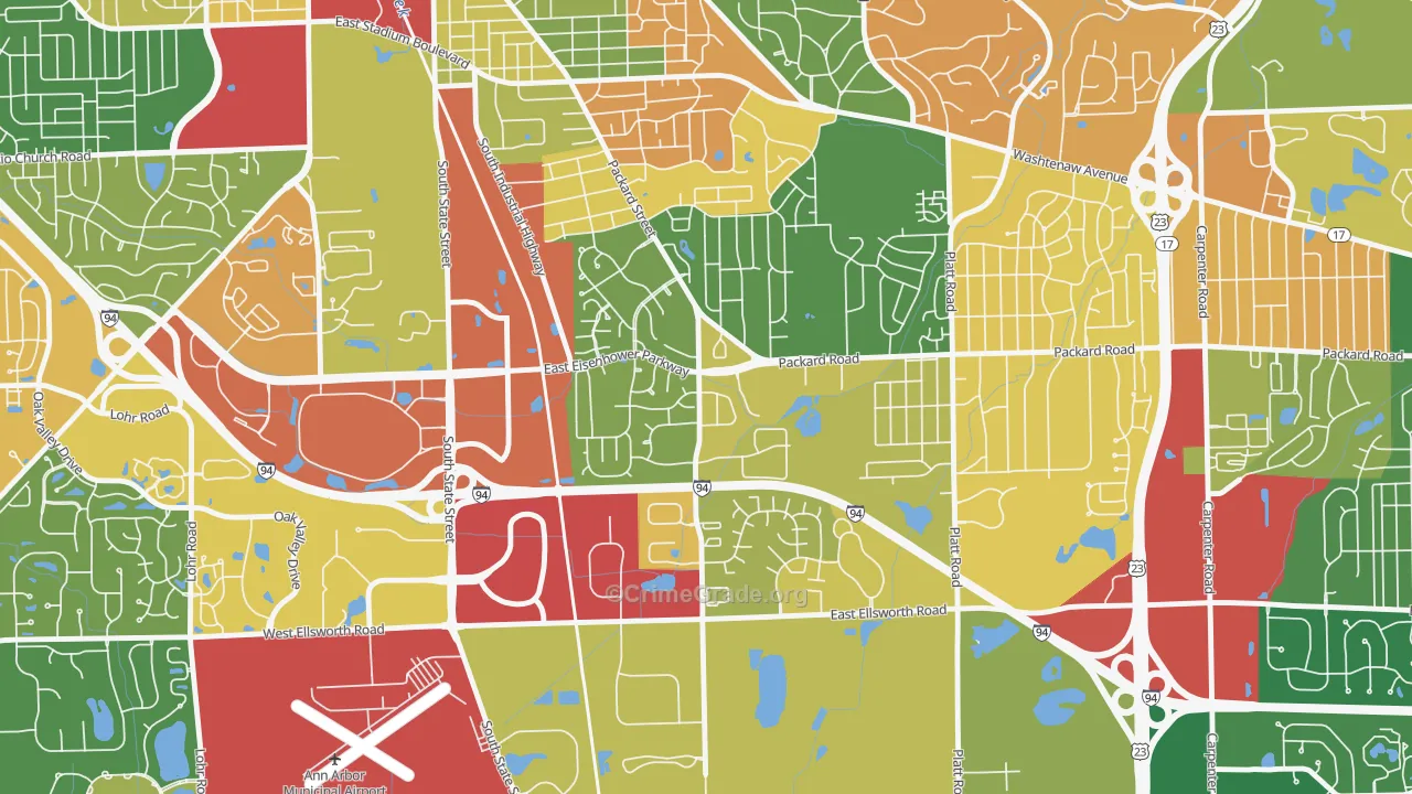 Bryant Pattengill East, Ann Arbor, MI Map of Vandalism Rates
