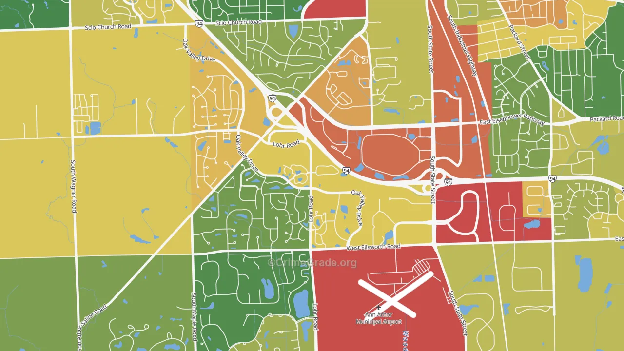 Bryant Pattengill West, Ann Arbor, MI Map of Vandalism Rates