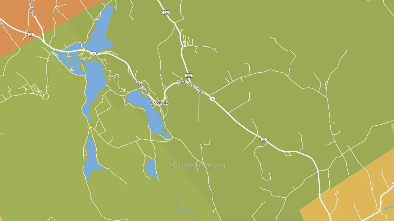 Bryant Pond, ME Map of Vandalism Rates
