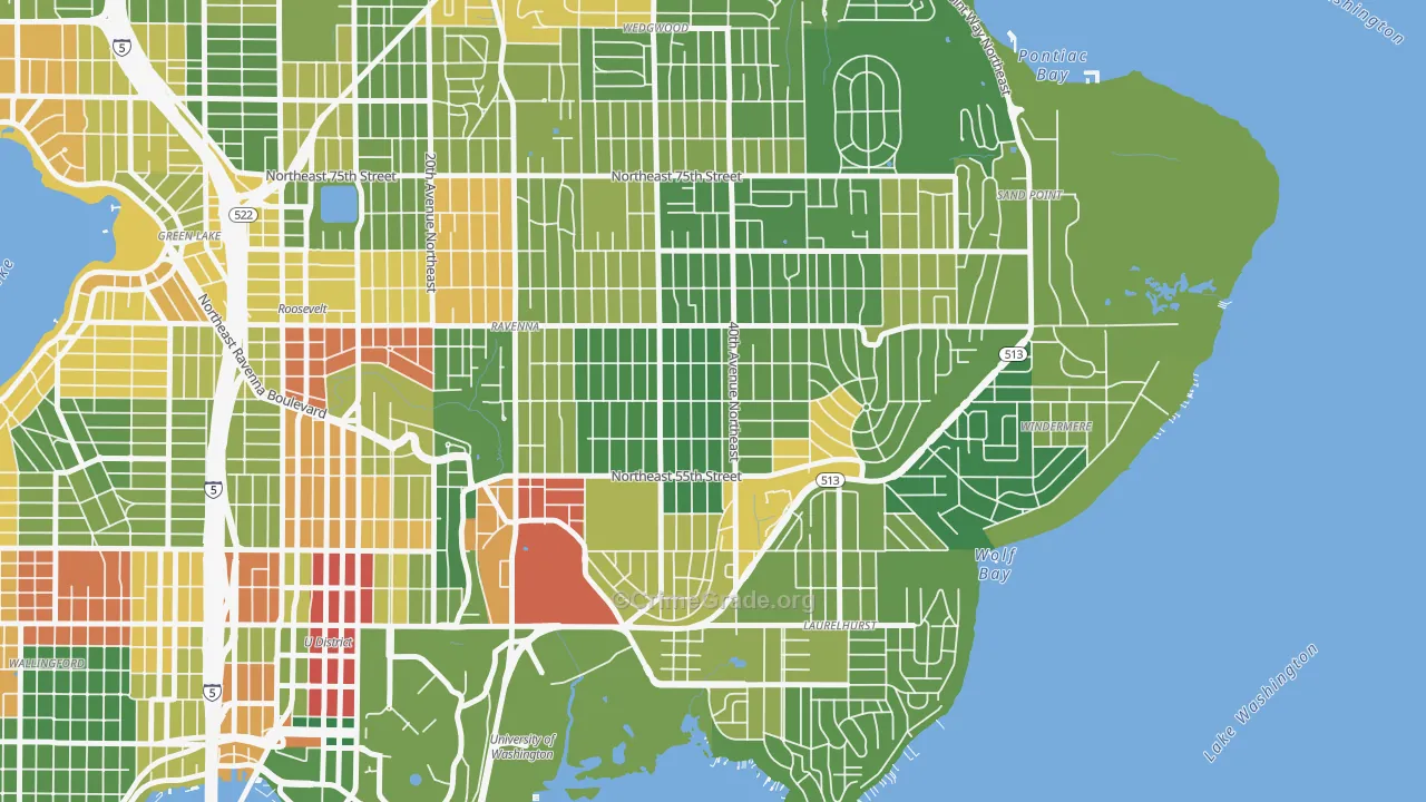 Bryant, Seattle, WA Map of Vandalism Rates
