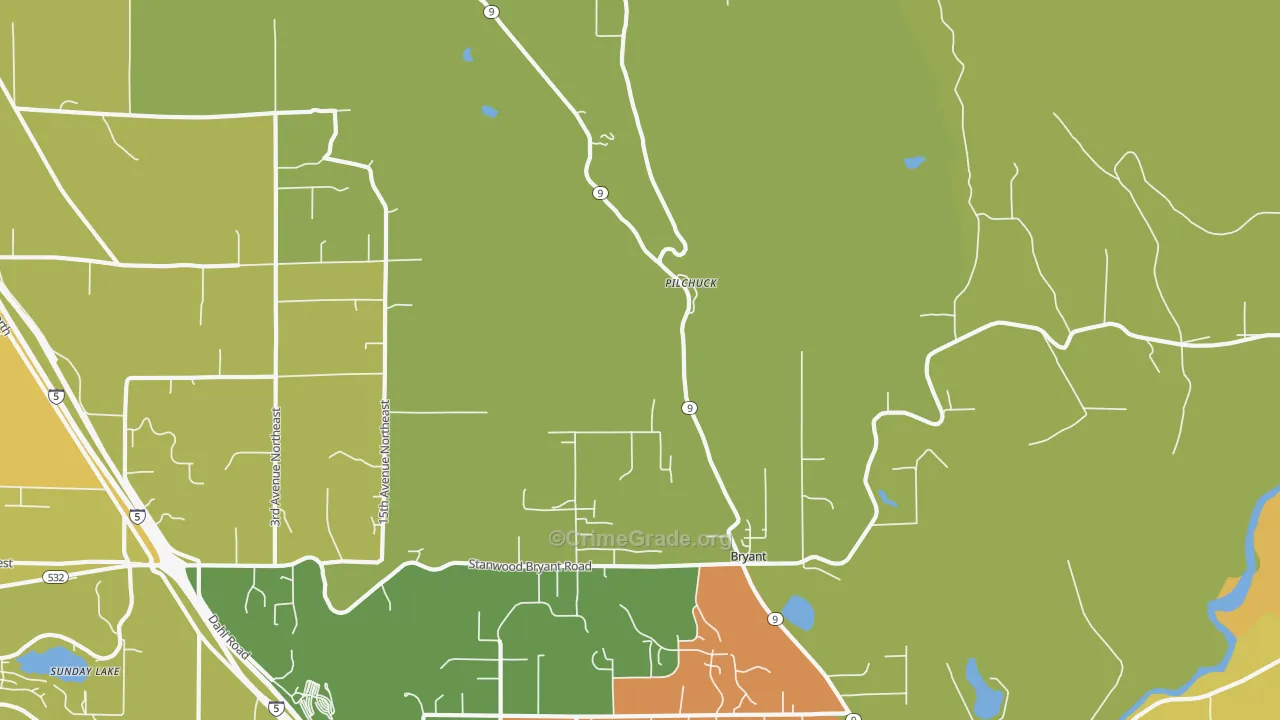 Bryant, WA Map of Vandalism Rates