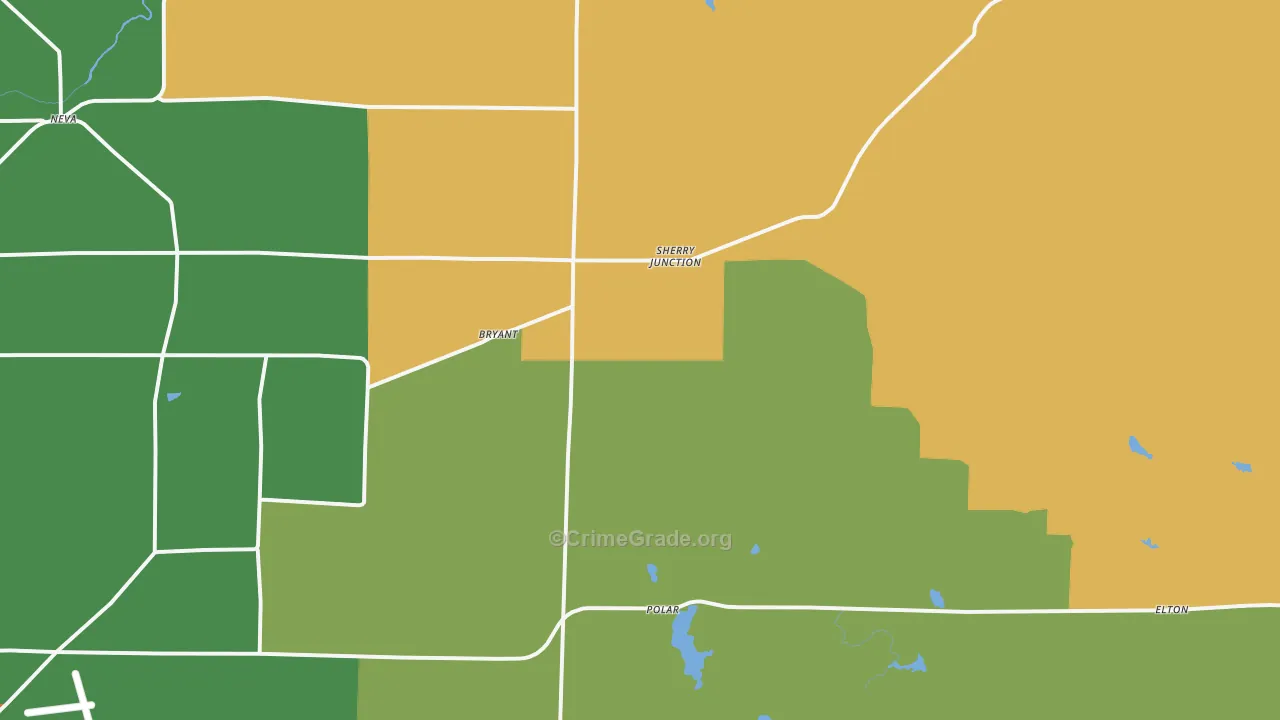 Bryant, WI Map of Vandalism Rates