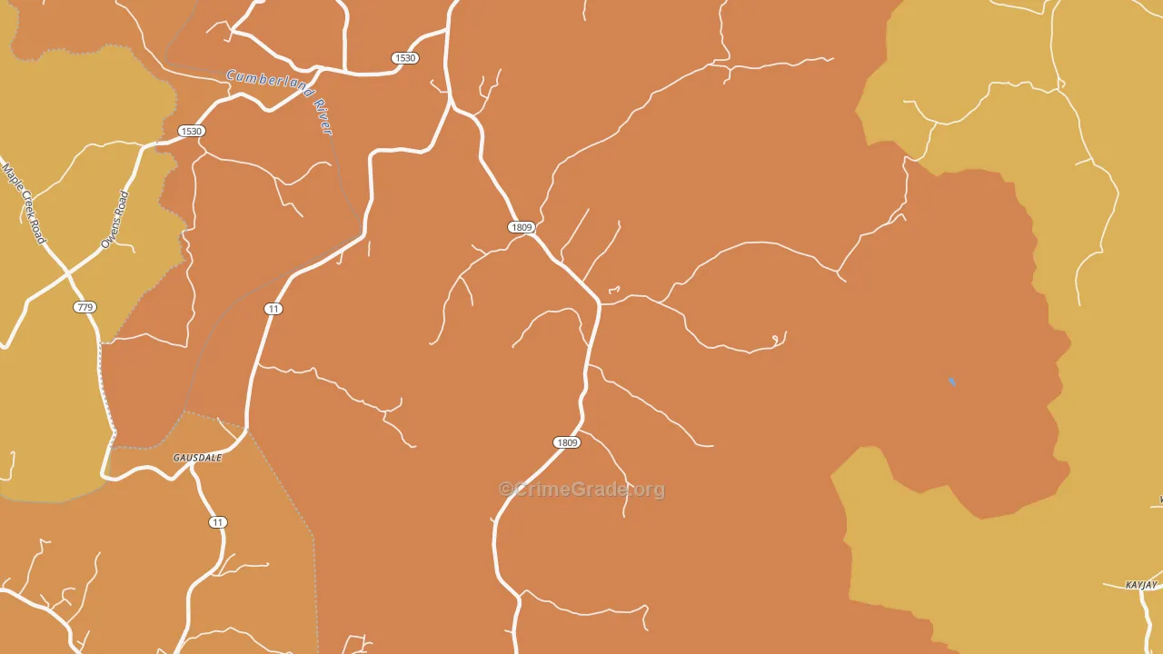 Bryants Store, KY Map of Vandalism Rates