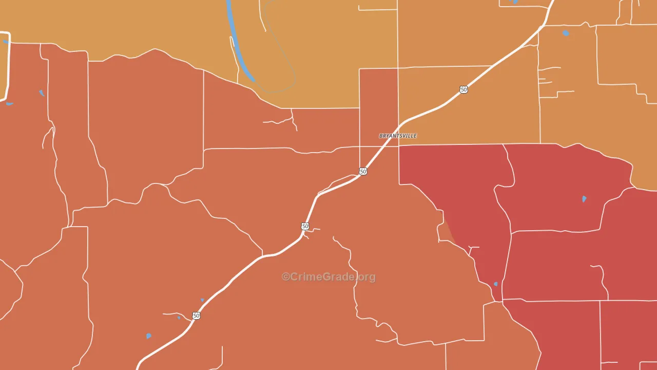 Bryantsville, IN Map of Vandalism Rates
