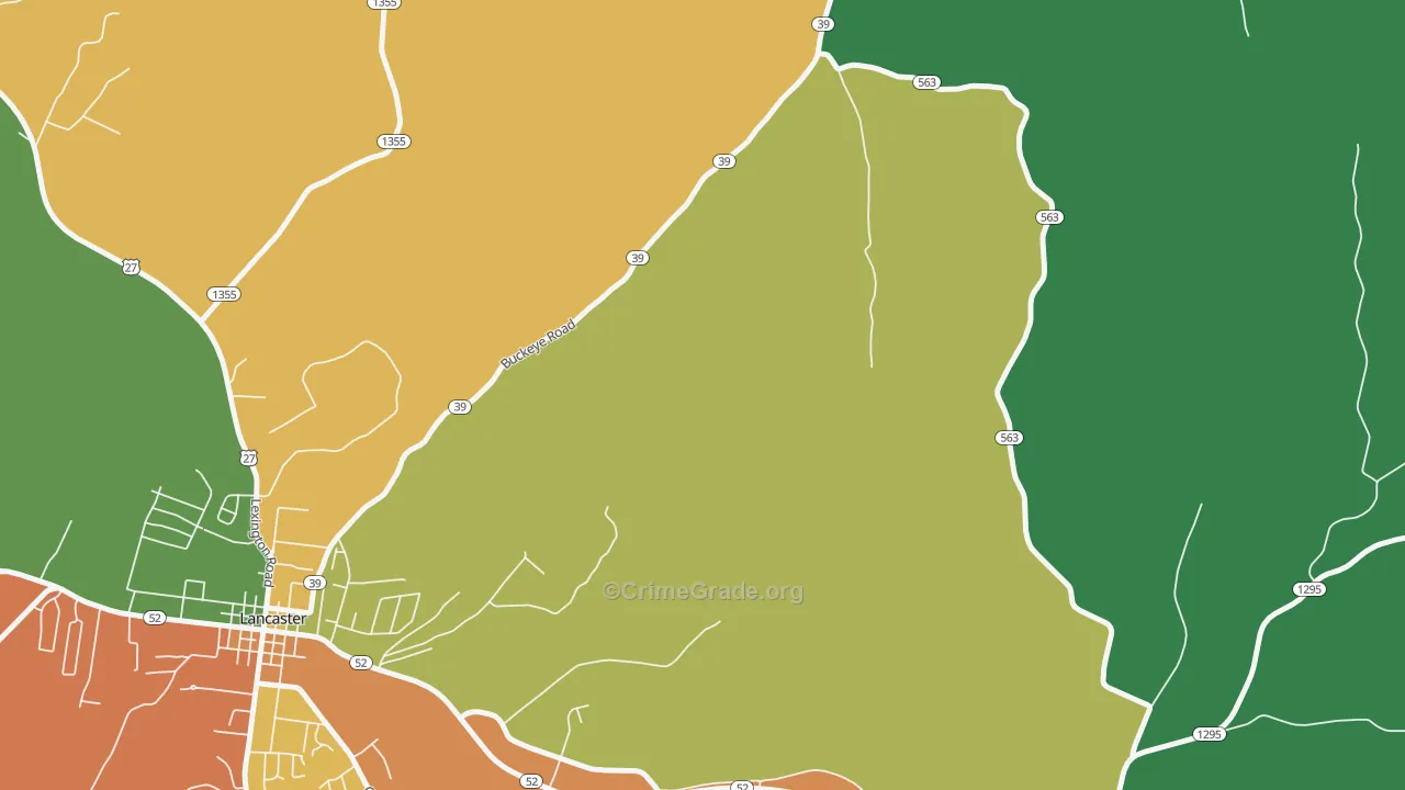 Bryantsville, KY Map of Vandalism Rates