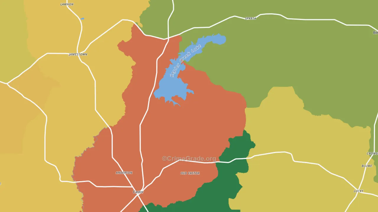 Bryceland, LA Map of Vandalism Rates