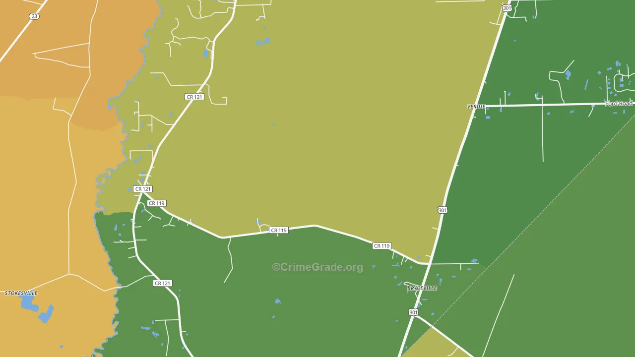 Bryceville, FL Map of Vandalism Rates
