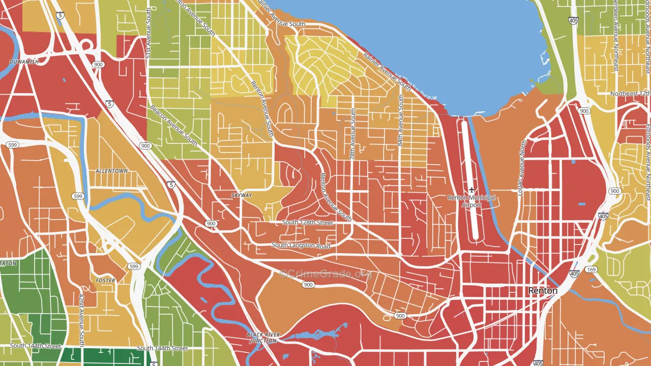 Bryn Mawr-Skyway, WA Map of Vandalism Rates