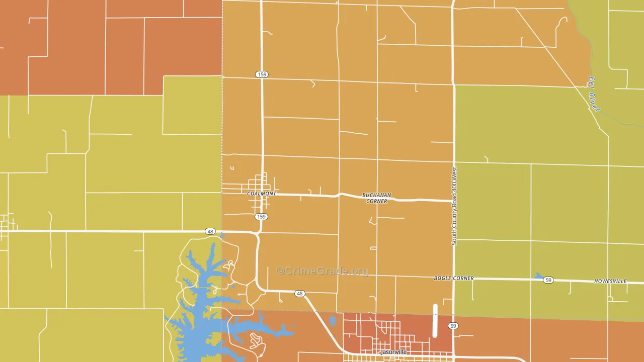 Buchanan Corner, IN Map of Vandalism Rates