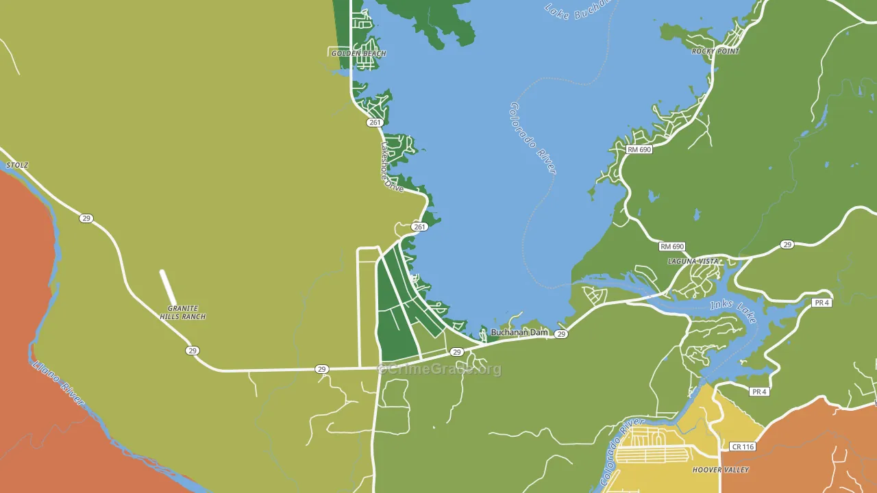 Buchanan Dam, TX Map of Vandalism Rates