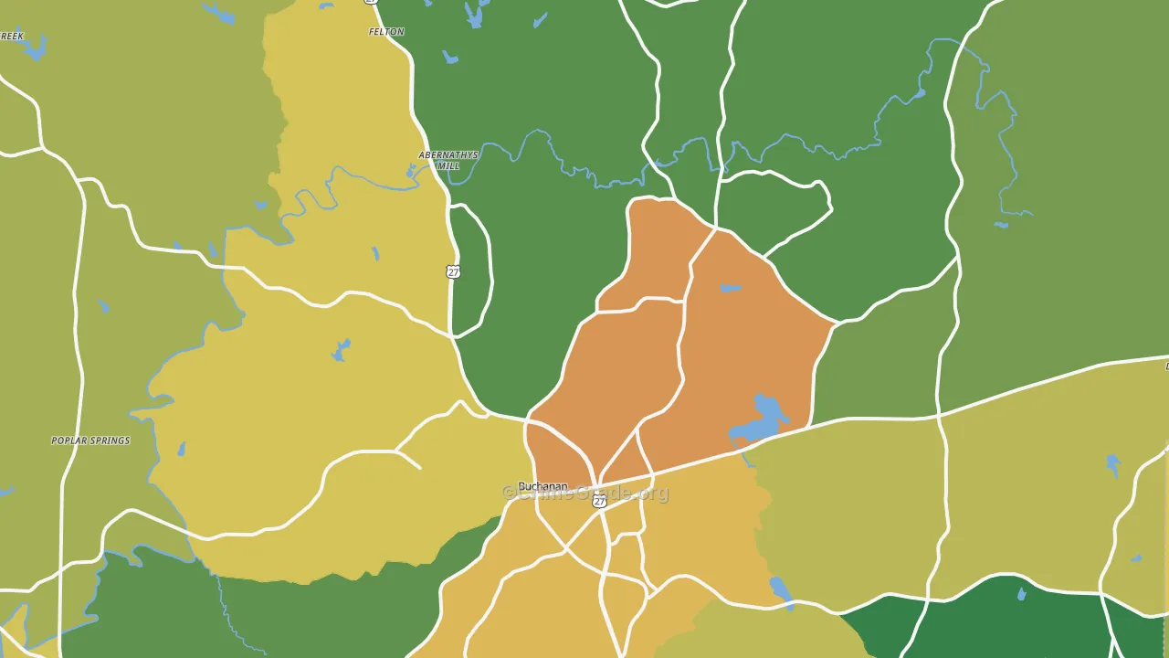Buchanan, GA Map of Vandalism Rates