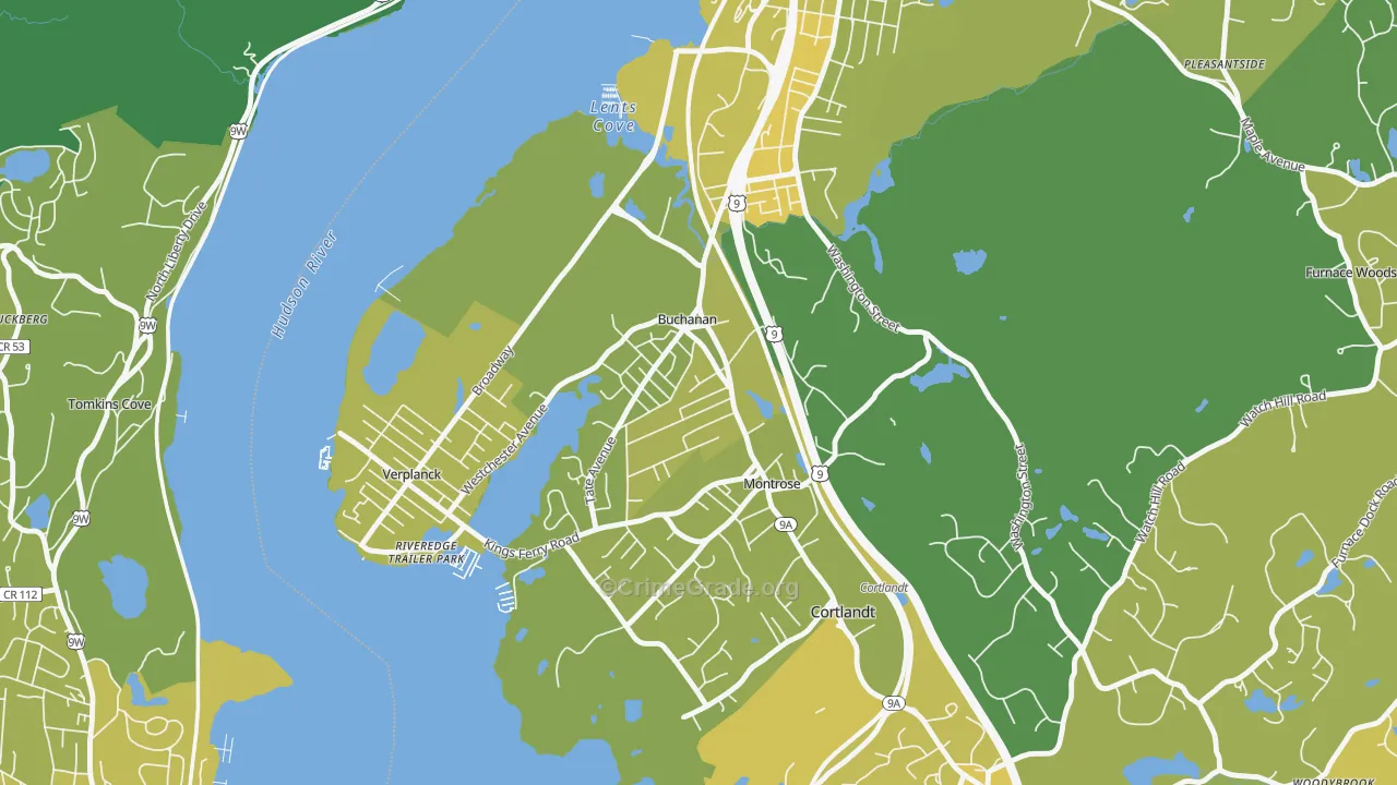 Buchanan, NY Map of Vandalism Rates