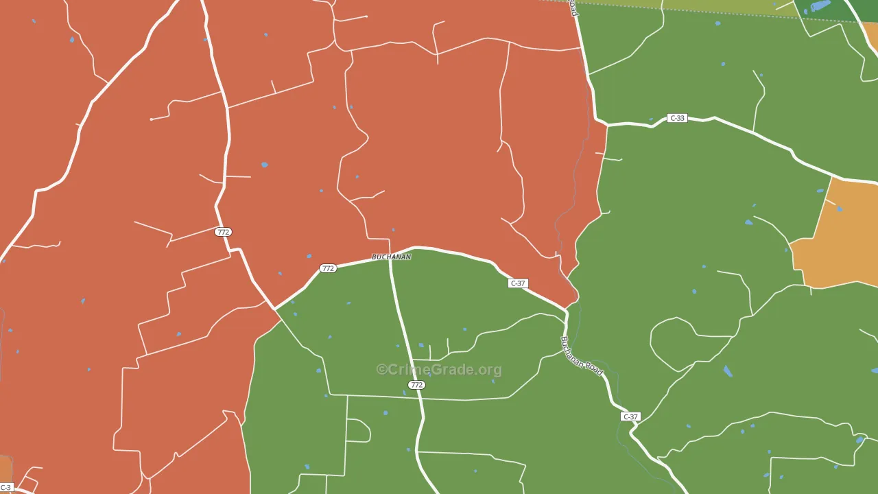 Buchanan, OH Map of Vandalism Rates