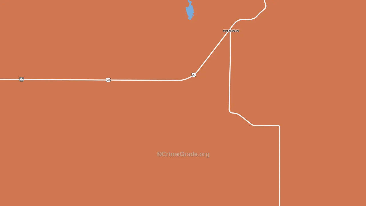 Buchanan, OR Map of Vandalism Rates