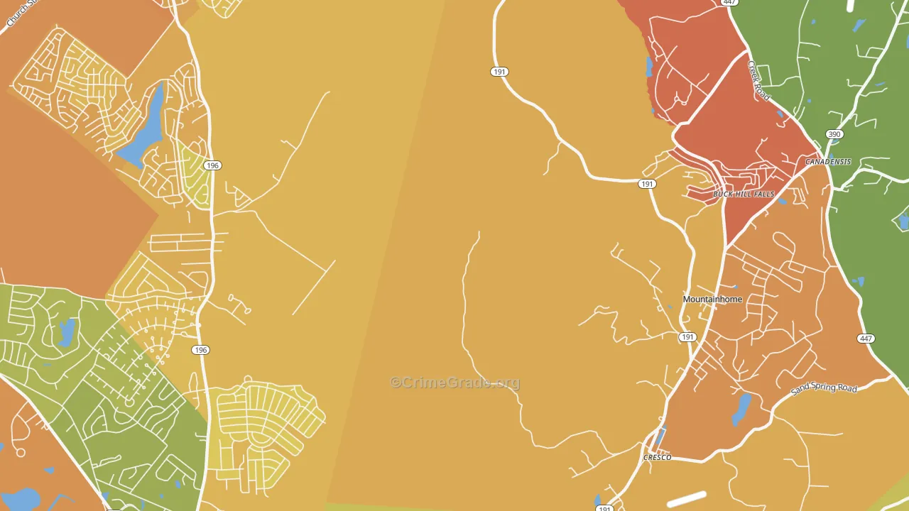 Buck Hill Falls, PA Map of Vandalism Rates