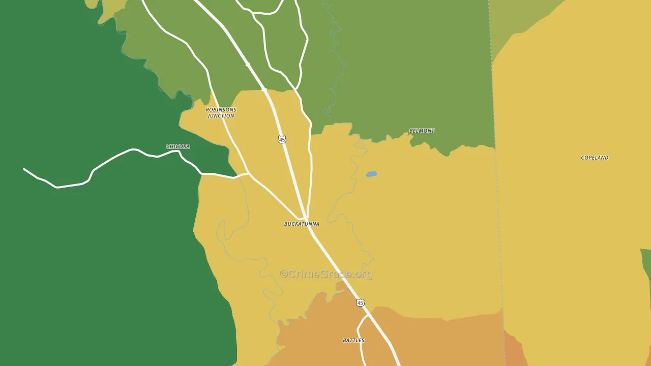 Buckatunna, MS Map of Vandalism Rates
