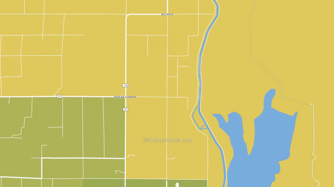 Buckeye, AR Map of Vandalism Rates