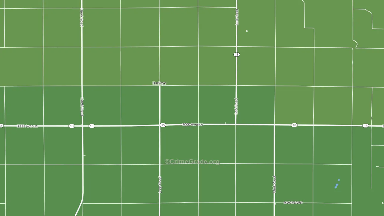 Buckeye, KS Map of Vandalism Rates