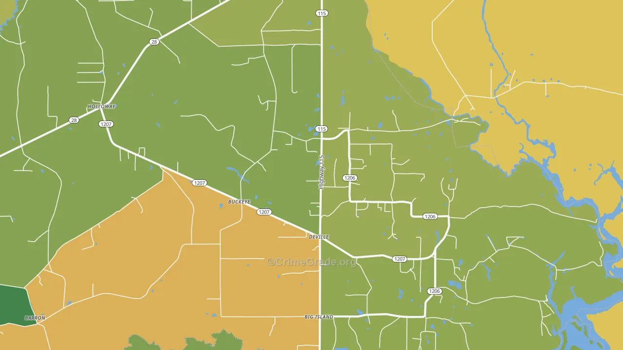 Buckeye, LA Map of Vandalism Rates