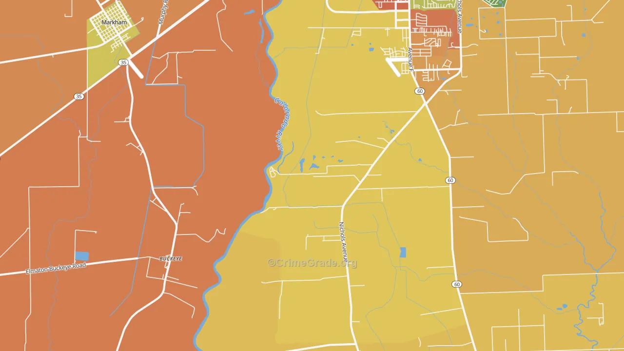 Buckeye, TX Map of Vandalism Rates