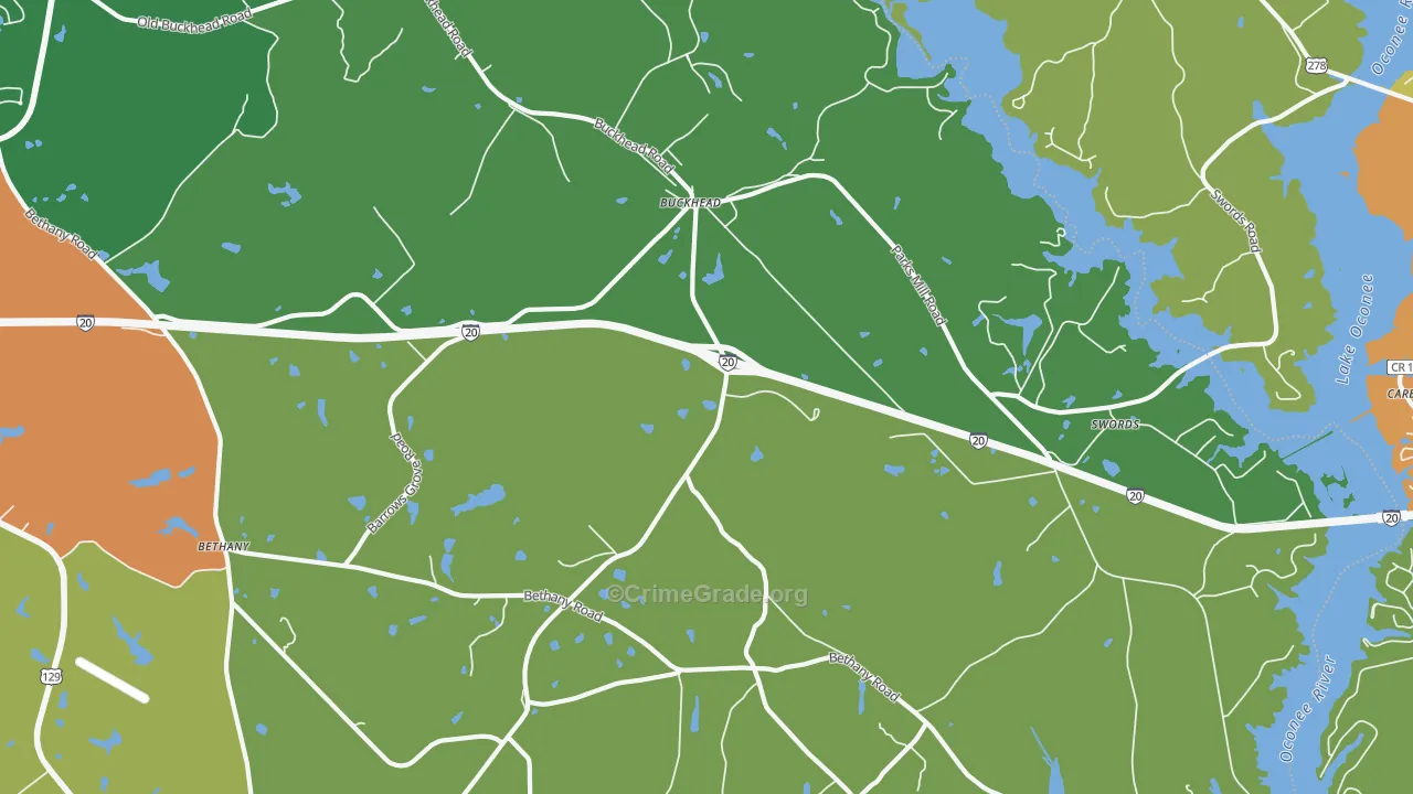 Buckhead, GA Map of Vandalism Rates