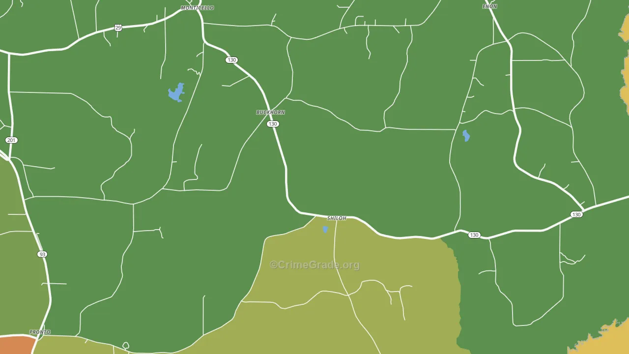 Buckhorn, AL Map of Vandalism Rates