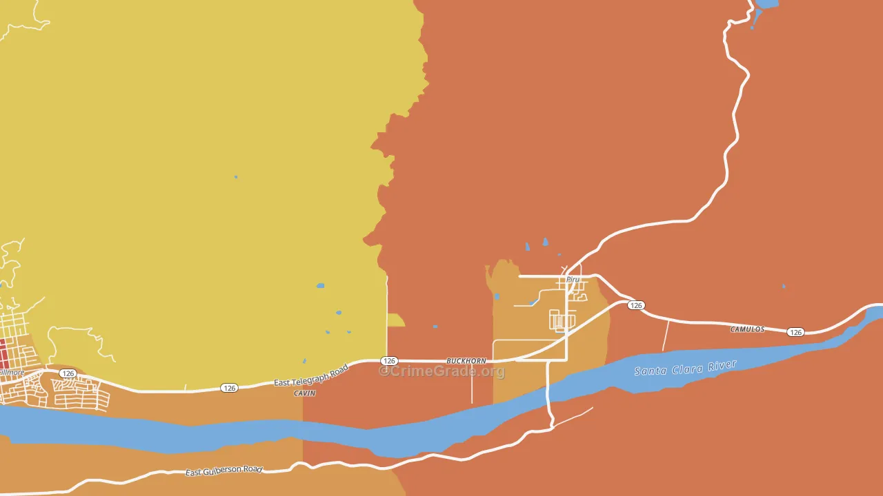 Buckhorn, CA Map of Vandalism Rates