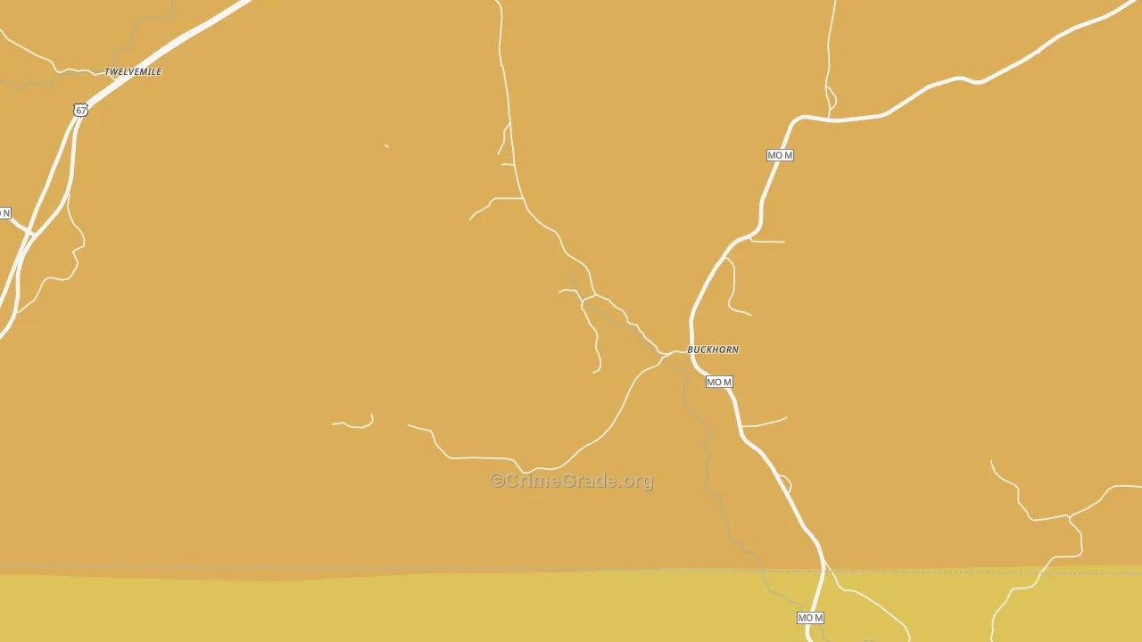 Buckhorn, MO Map of Vandalism Rates
