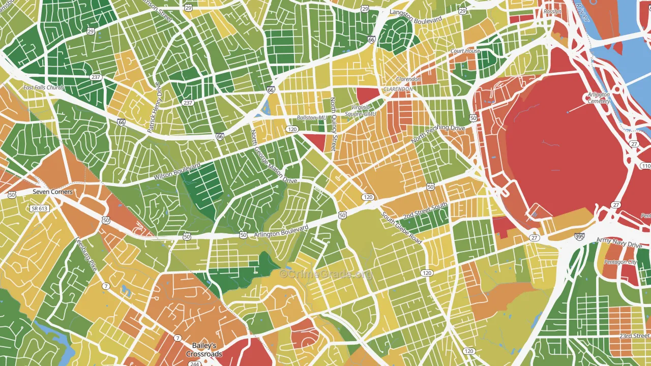 Buckingham, Arlington, VA Map of Vandalism Rates
