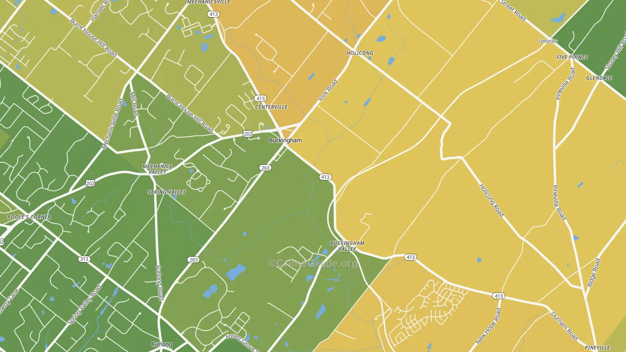 Buckingham, PA Map of Vandalism Rates