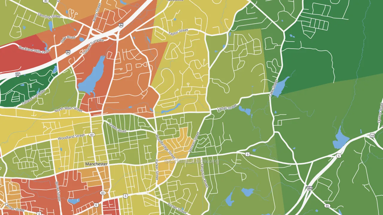 Buckley, Oakland, CT Map of Vandalism Rates