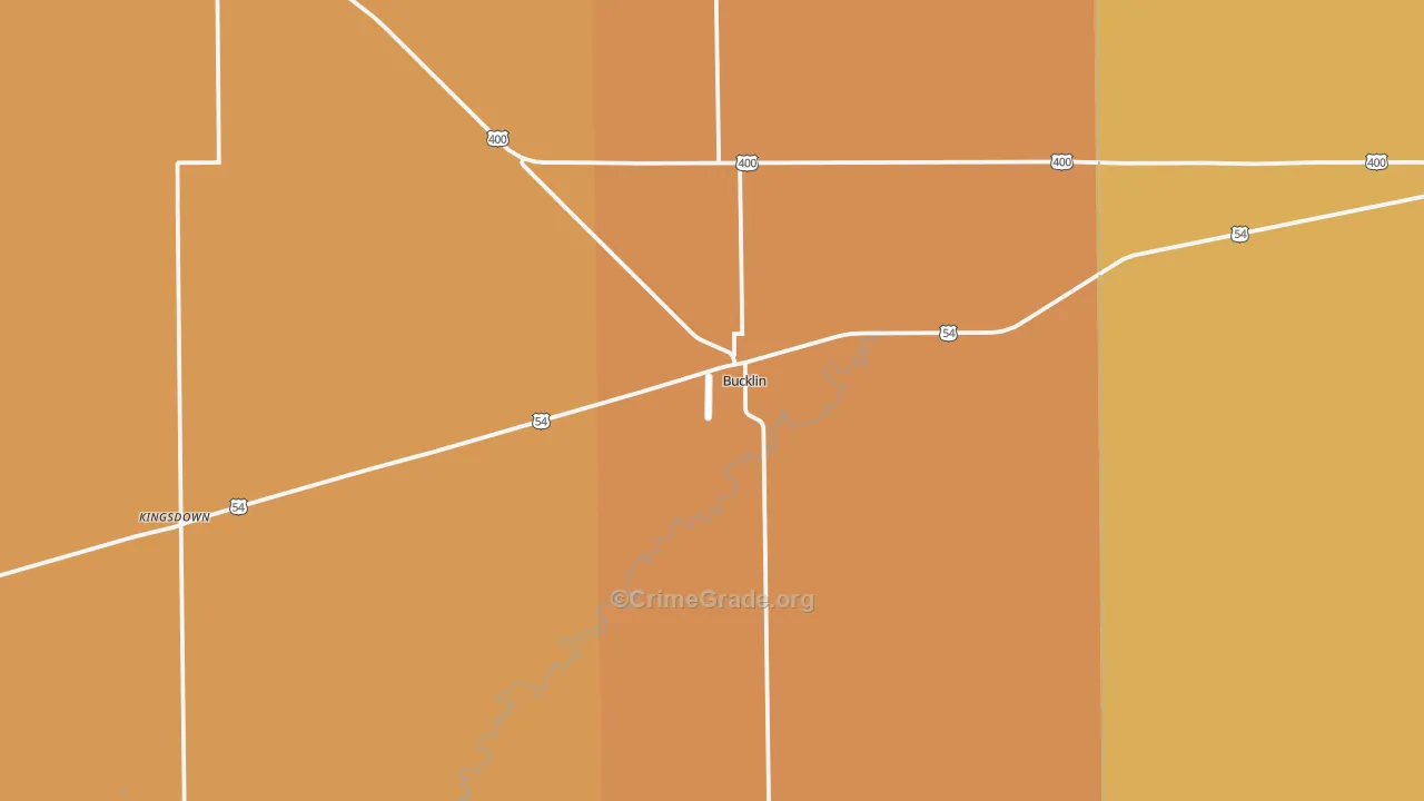 Bucklin, KS Map of Vandalism Rates