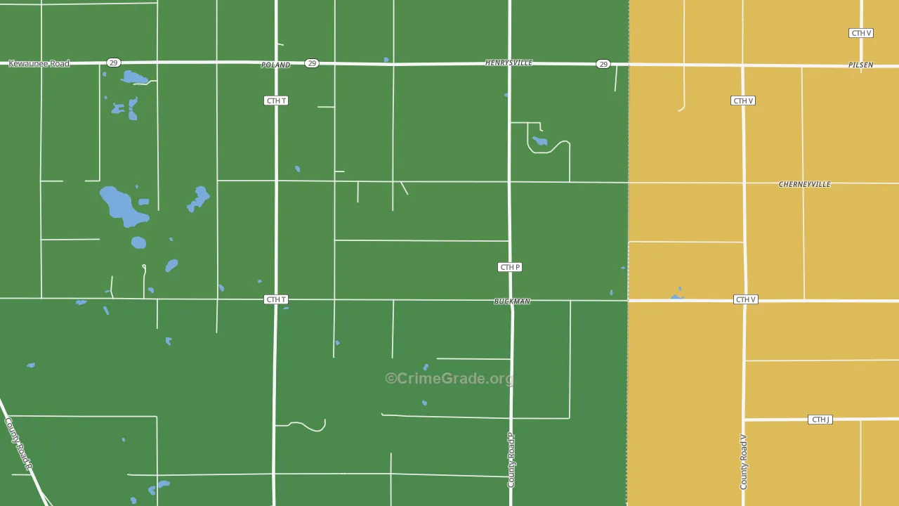 Buckman, WI Map of Vandalism Rates