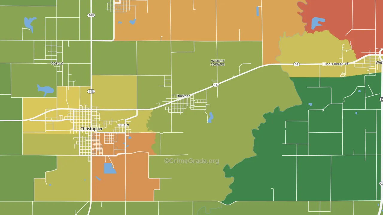 Buckner, IL Map of Vandalism Rates