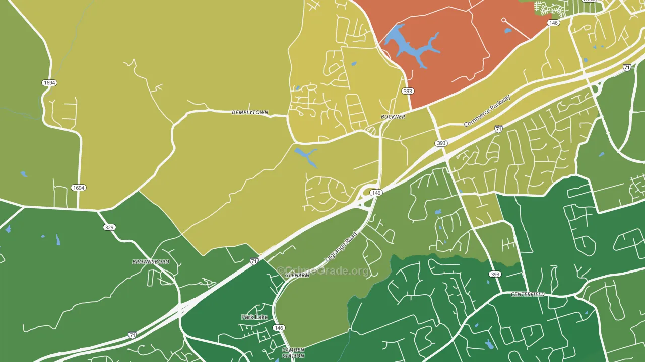 Buckner, KY Map of Vandalism Rates