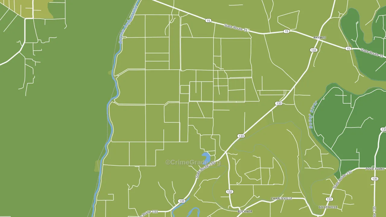 Buckner, LA Map of Vandalism Rates