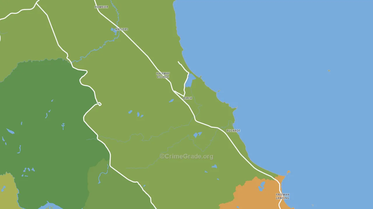 Buckroe, MI Map of Vandalism Rates