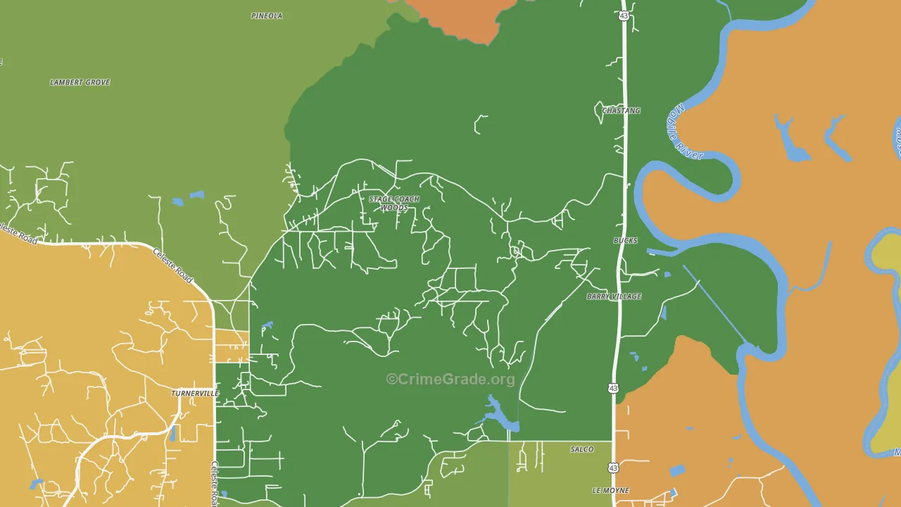 Bucks, AL Map of Vandalism Rates