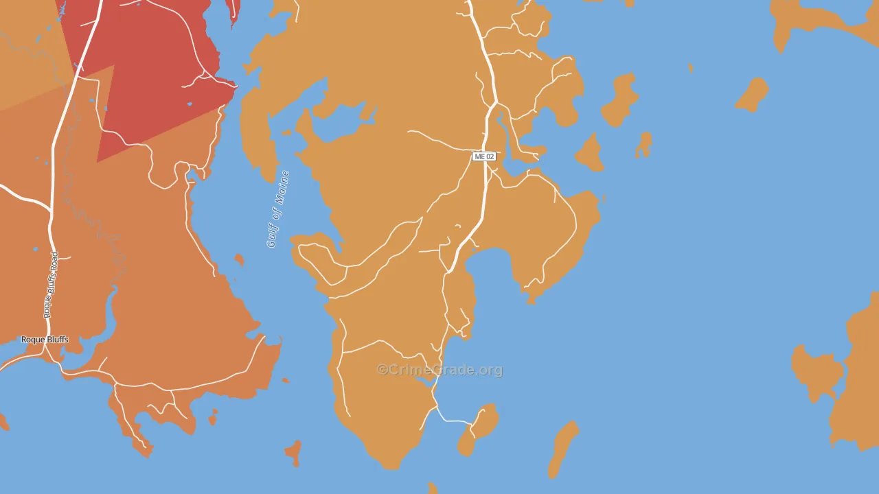 Bucks Harbor, ME Map of Vandalism Rates