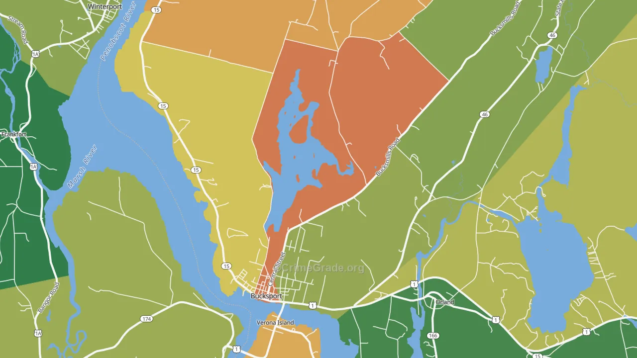 Bucksport, ME Map of Vandalism Rates