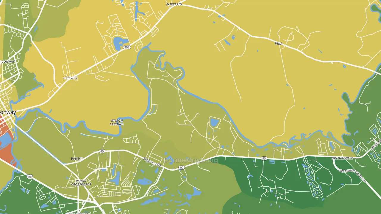 Bucksville, SC Map of Vandalism Rates