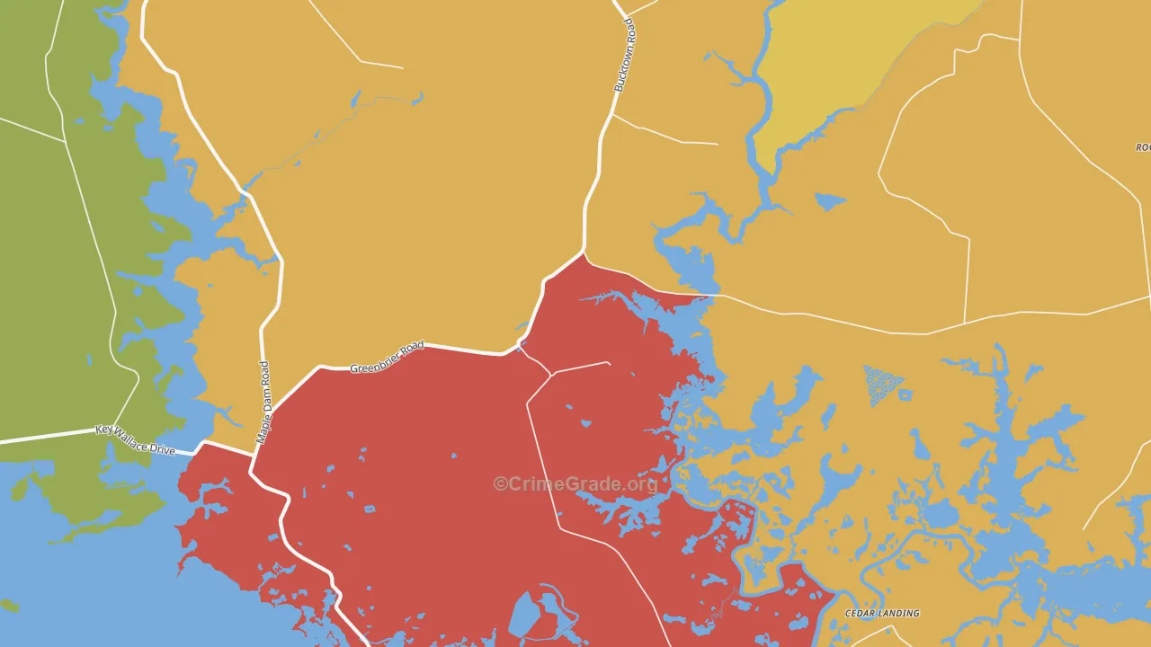 Bucktown, MD Map of Vandalism Rates